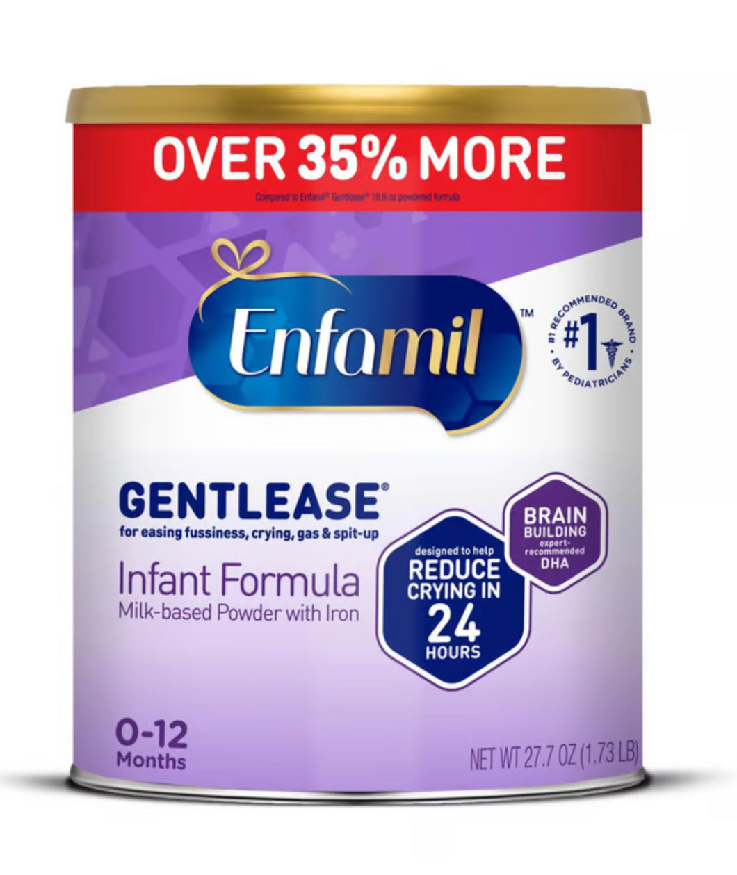 Enfamil Gentlease Baby Formula, Value Powder Can, 27.7 oz (Pack of 4)