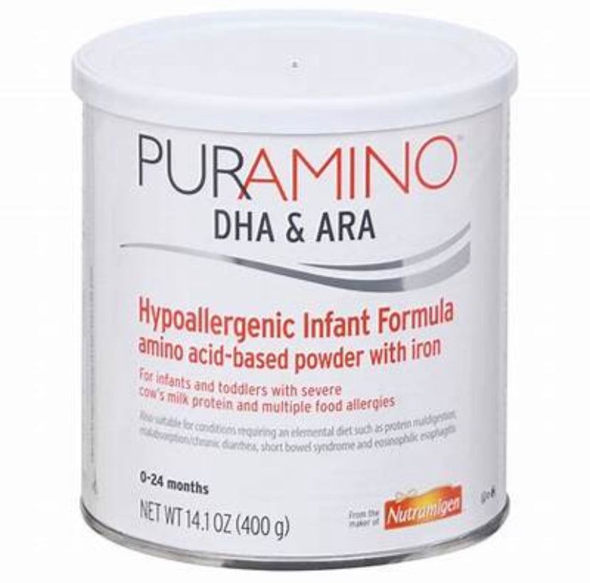 Puramino Hypoallergenic Infant Formula, 14.1 oz  (4 Cans)