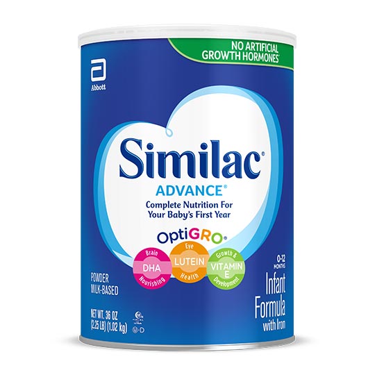 Similac® Advance®* Infant Formula with Iron, Baby Formula, Powder, 36 oz (Case of 3)