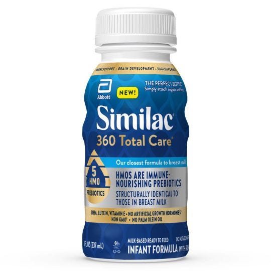 Similac® 360 Total Care®* Baby Formula, Ready-to-Feed, 8-fl-oz Bottle (Case of 24)